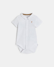 Zestaw prezentowy - Smoczek LUU Kids Seaside Grass + Spodenki ogrodniczki i body dla chłopca OKAIDI