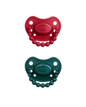 Christmas Set - LUU Kids Positioning Pacifiers - Holy Green and Santa Red