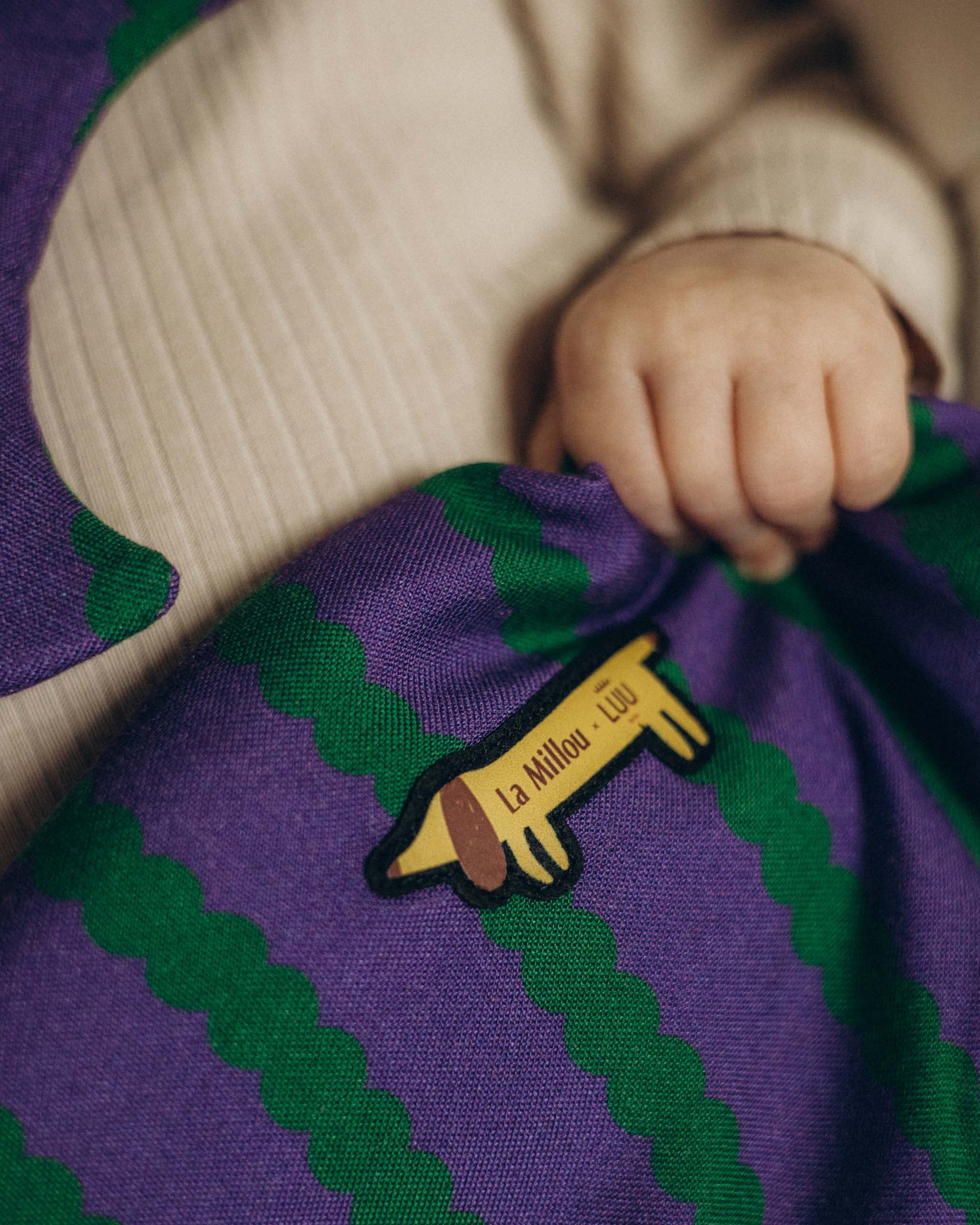 Komplet Pościeli Bamboo M LUU Kids X La Millou aplikacja detal
