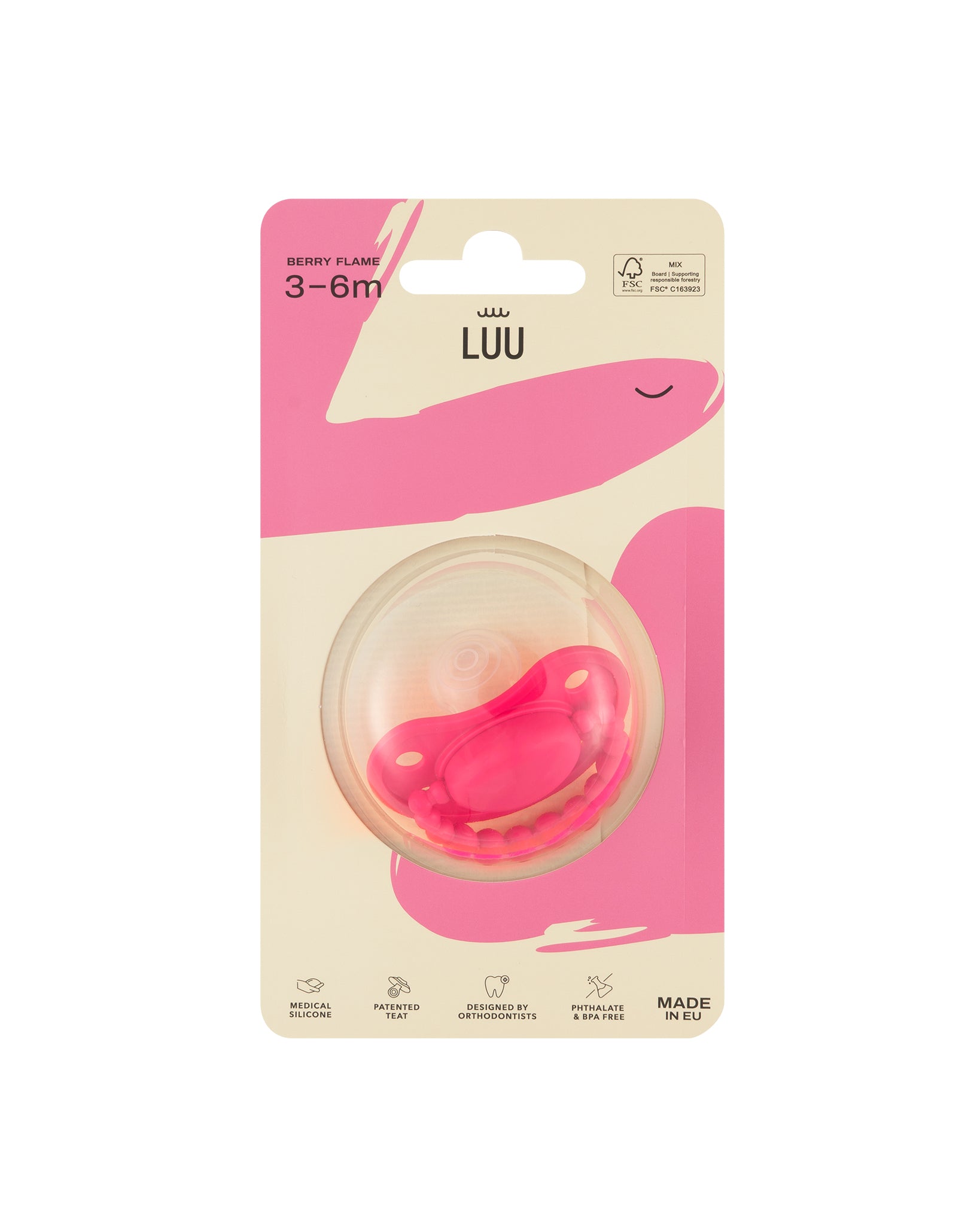 LUU Kids Berry Flame smoczek opakowanie przód