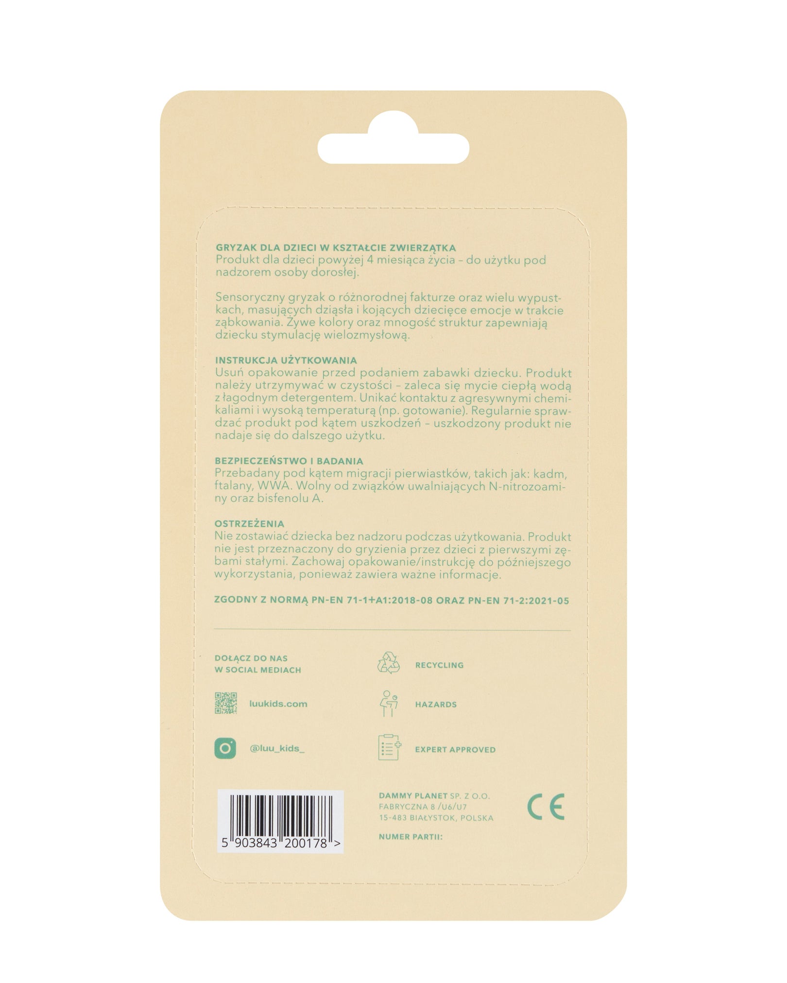 Luuie The Dog Frozen Sage Baby Teether