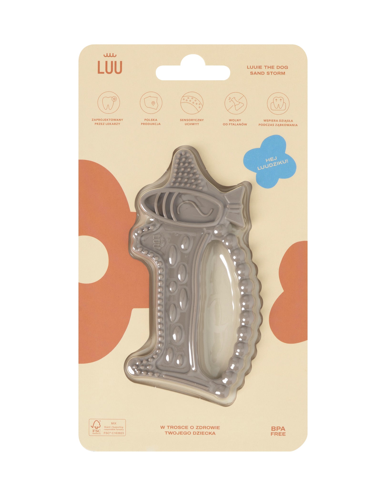 Luuie The Dog Sand Storm Baby Teether