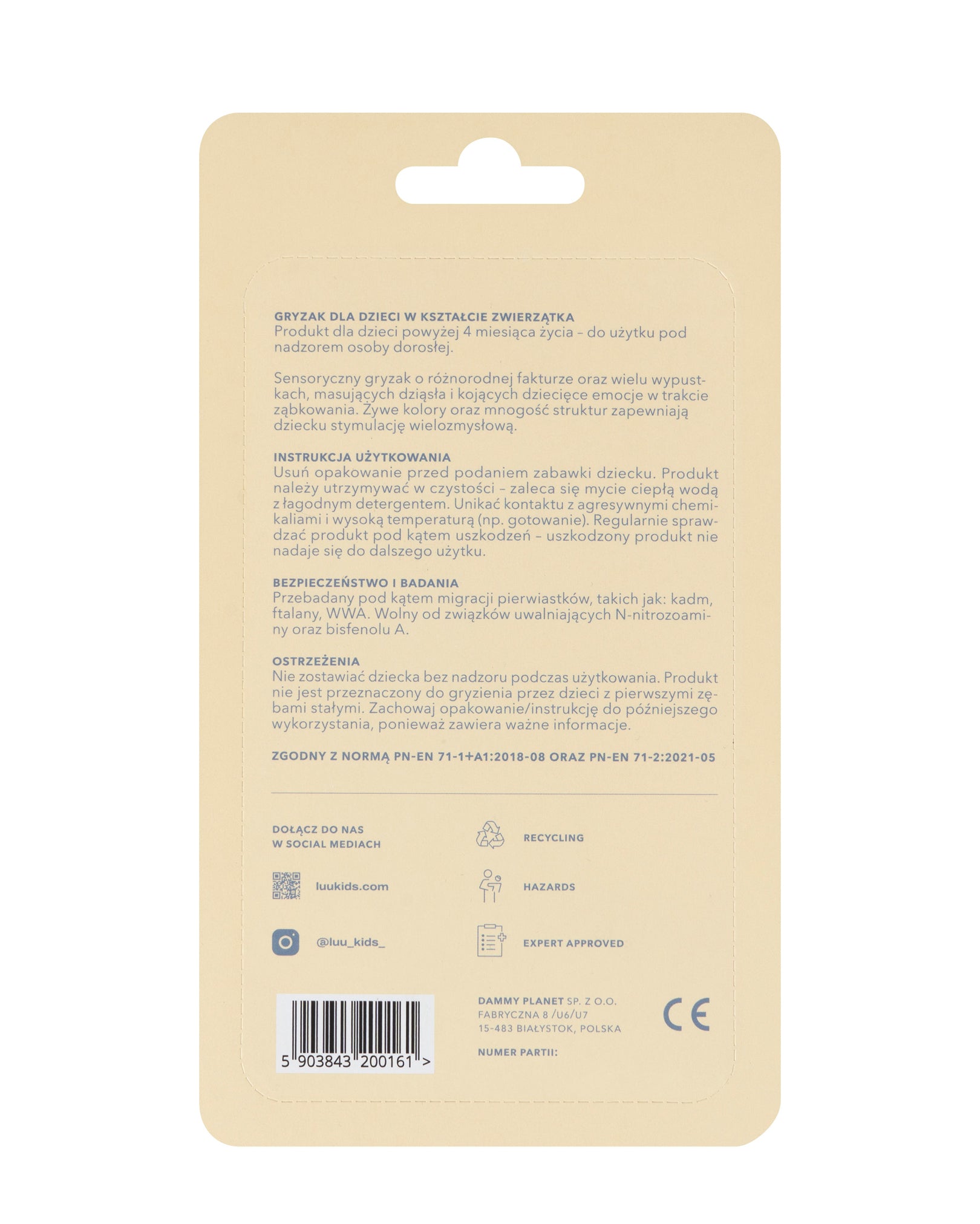 Luuie The Dog Cloudy Blue Baby Teether