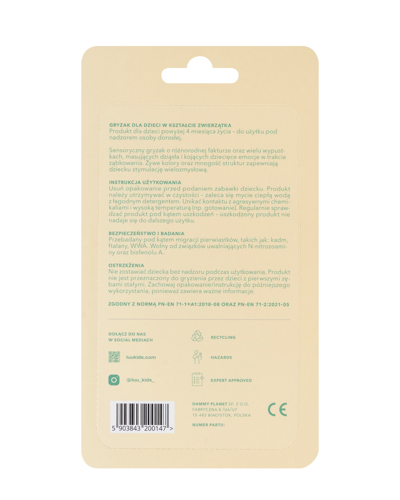 Gigi The Fish Frozen Sage Baby Teether