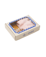Zestaw prezentowy - Smoczek LUU Kids 0-3 Cookie Beige + Dzianinowy kaftanik i półśpiochy OKAIDI - Komplet Różowy