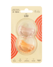 Zestaw smoczków LUU Kids Velvet Blush i Summer Apricot dwupak opakowanie