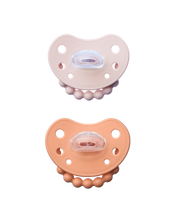Zestaw smoczków LUU Kids Velvet Blush i Summer Apricot dwupak tył