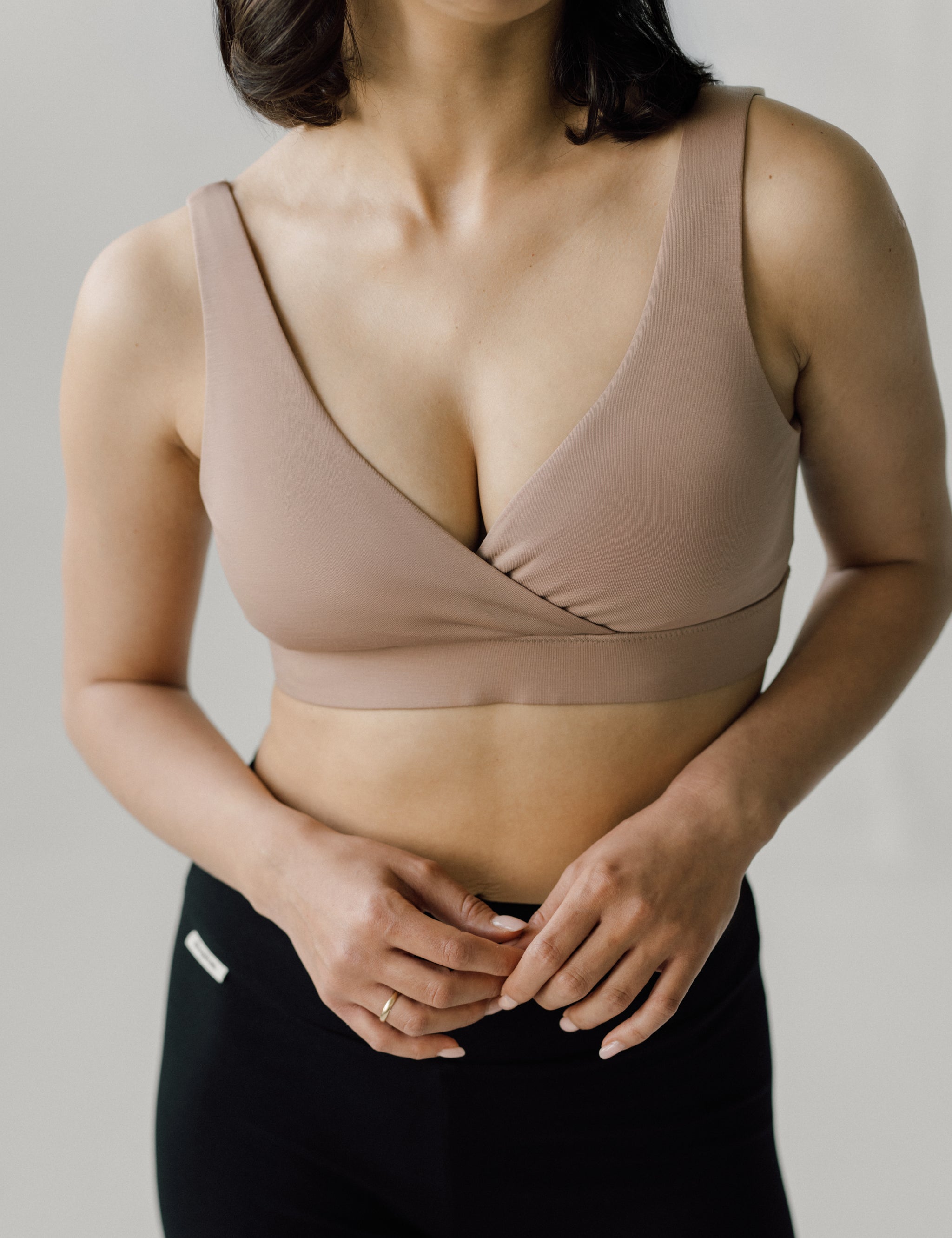 dropless. soft bra - beżowy przód