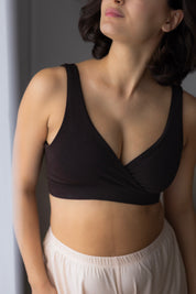 dropless. soft bra -  chocolate brown z bliska