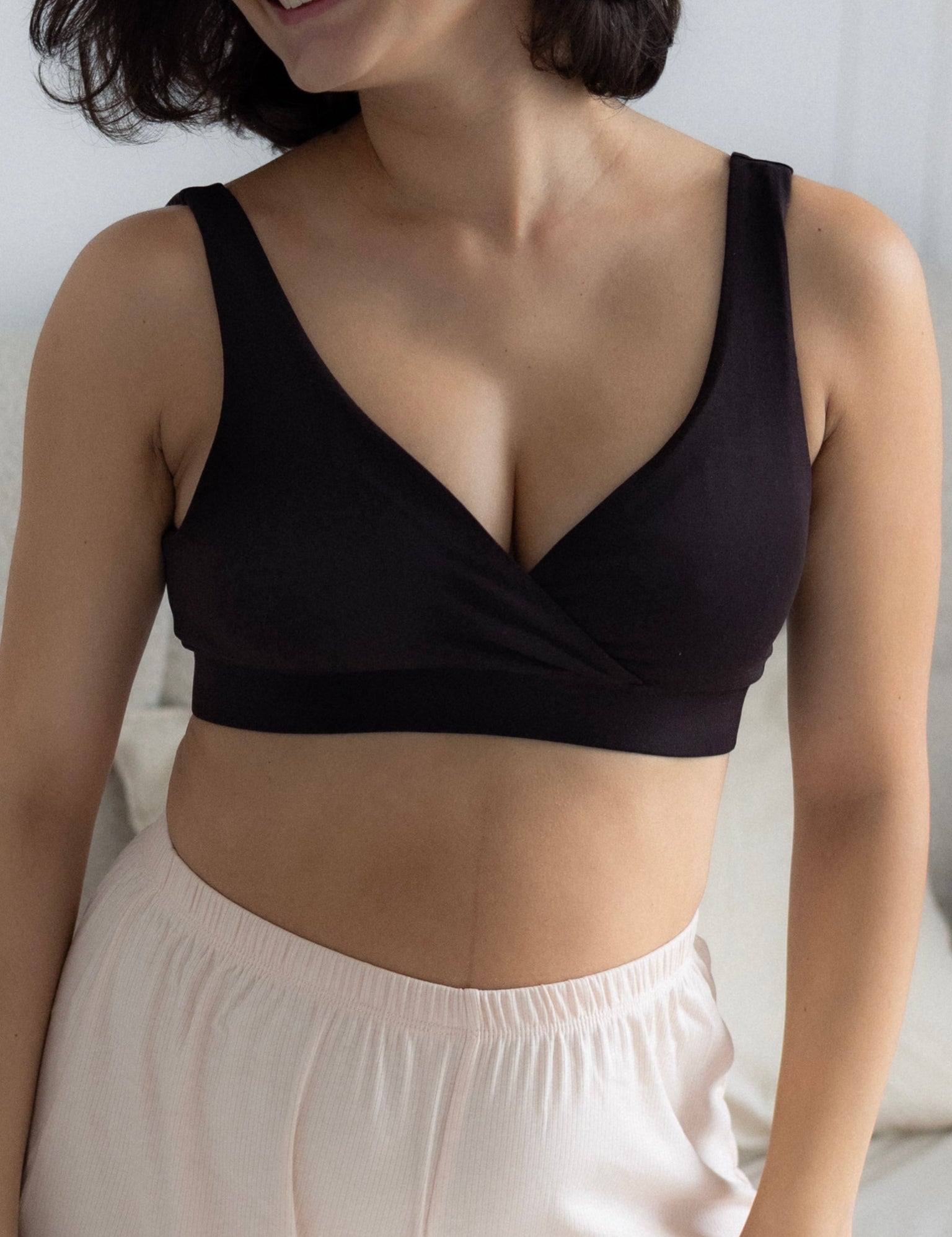 dropless. soft bra -  chocolate brown