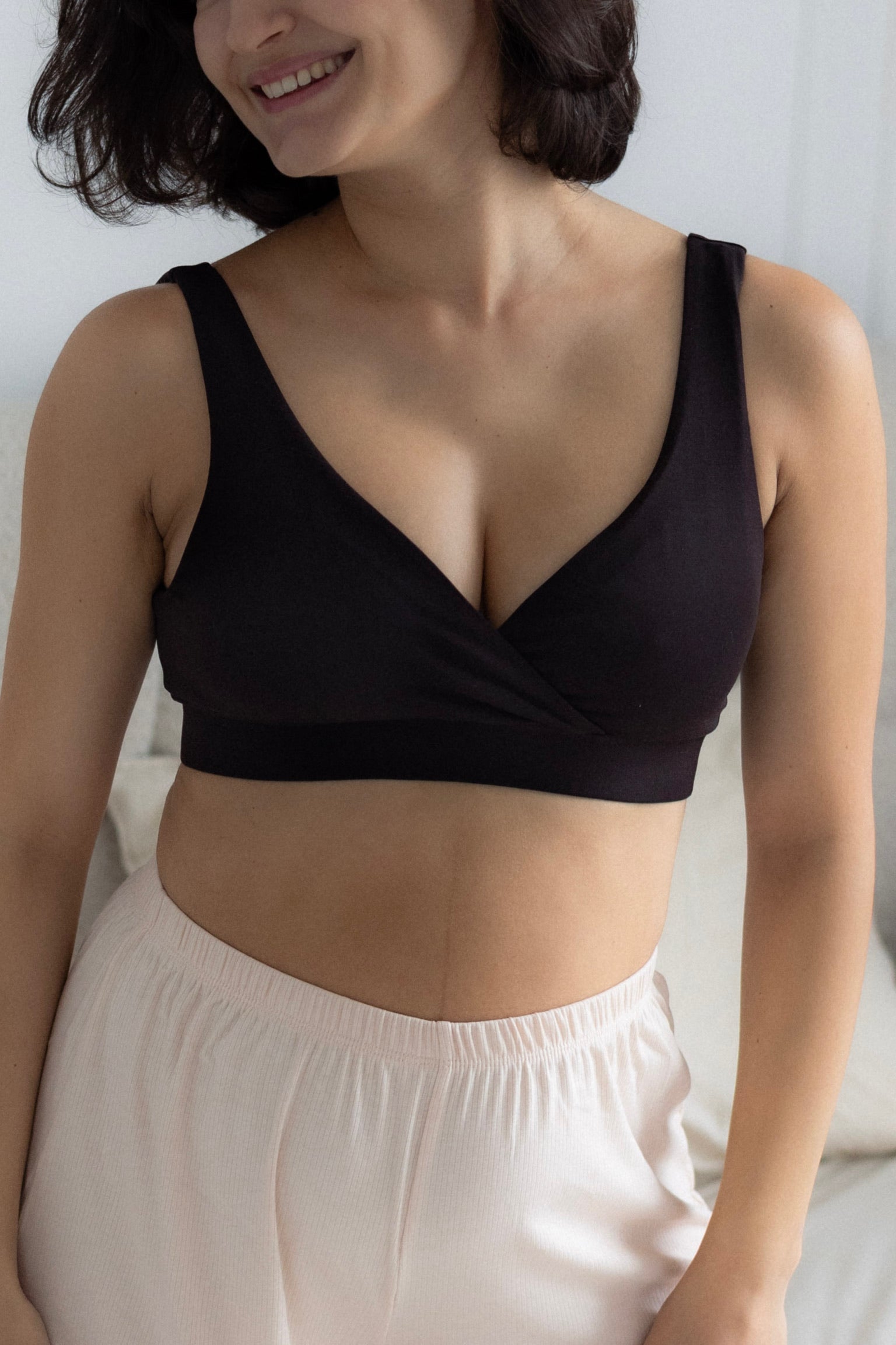 dropless. soft bra -  chocolate brown