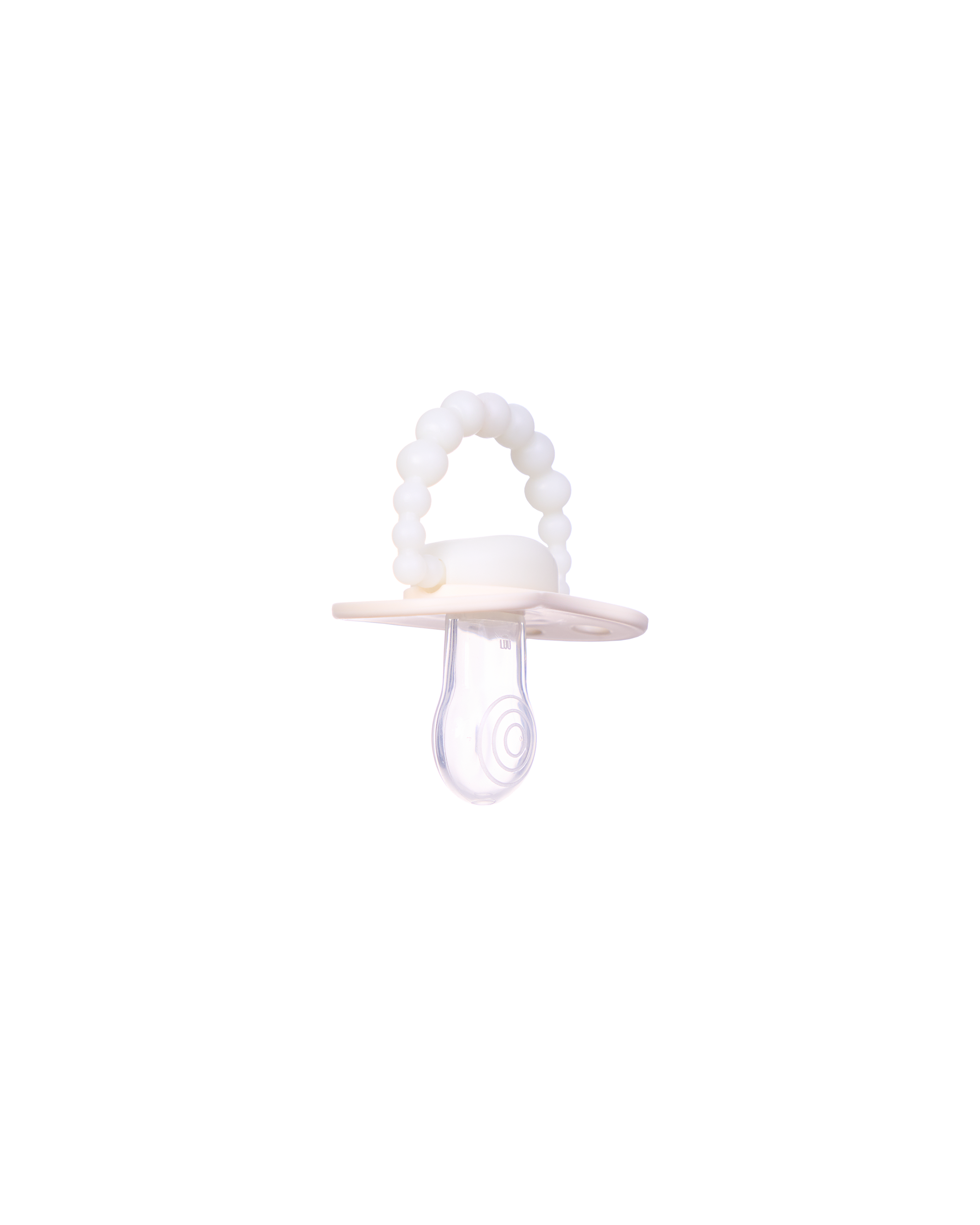 Świecący w ciemności smoczek LUU Kids American Cream Glow gumka przód  kremowy świecący