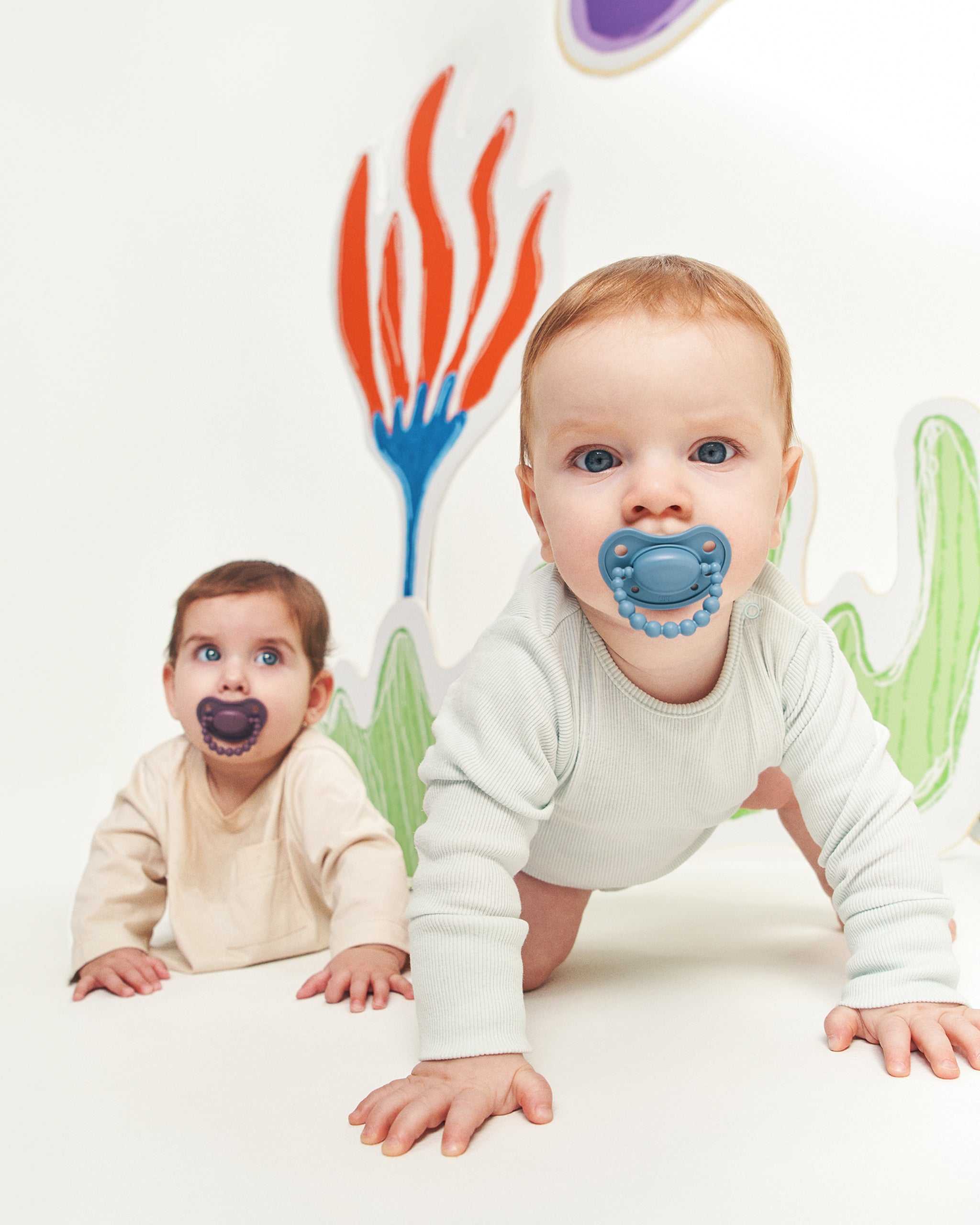 Smoczek pozycjonujący LUU Kids Cloudy Blue niebieski dzieci