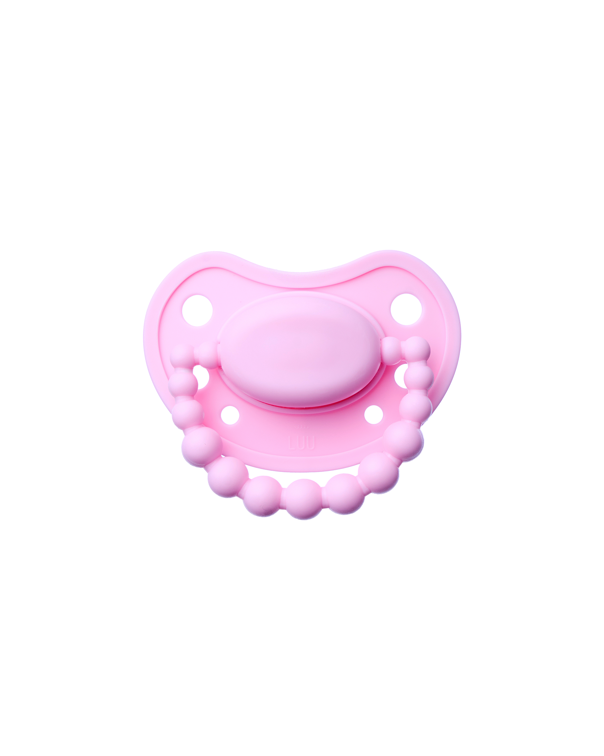 Smoczek pozycjonujący LUU Kids Pink A Boo tarczka