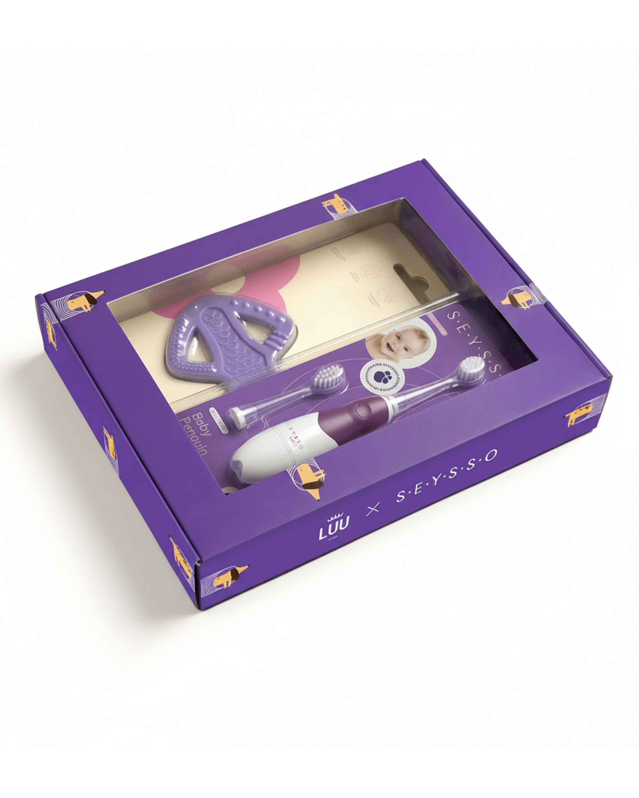 Zestaw Gryzak LUU Kids Gigi the Fish Purple Szczoteczka Soniczna SEYSSO Baby Penguin